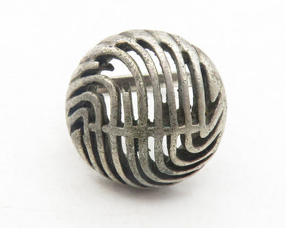 925 Sterling Silver  Vintage Dark Tone Swirl Dome Band Ring Sz 4.5  RG12082