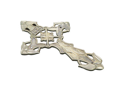 925 Sterling Silver  Vintage Dark Tone Cutout Religious Cross Pendant  PT7898