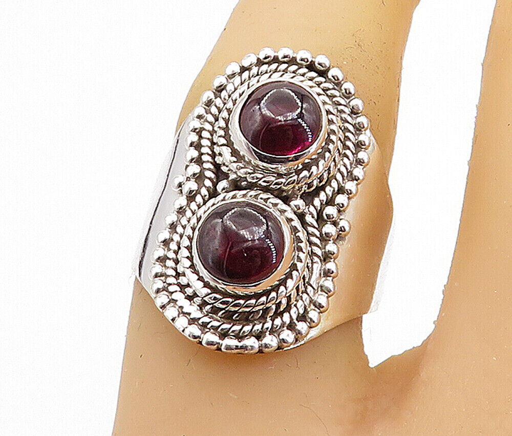 925 Sterling Silver  Cabochon Cut Amethyst Twist Cocktail Ring Sz 7.5  RG7906