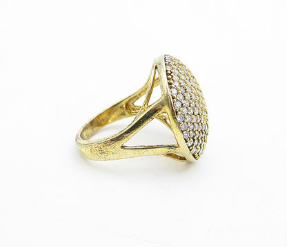 925 Sterling Silver  Vintage Cubic Zirconia Split Cocktail Ring Sz 5  RG5233