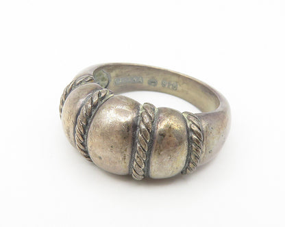 KABANA 925 Sterling Silver  Vintage Dark Tone Dome Band Ring Sz 6  RG10888