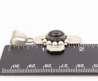 925 Sterling Silver Vintage Pendant MEXICO Black Onyx Religious Cross  PT26092