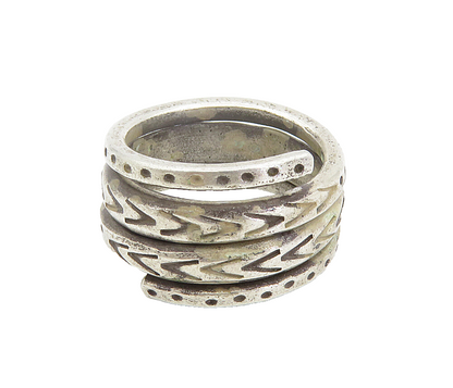 925 Sterling Silver  Vintage Antique Arrow Pattern Band Ring Sz 5.5  RG8603