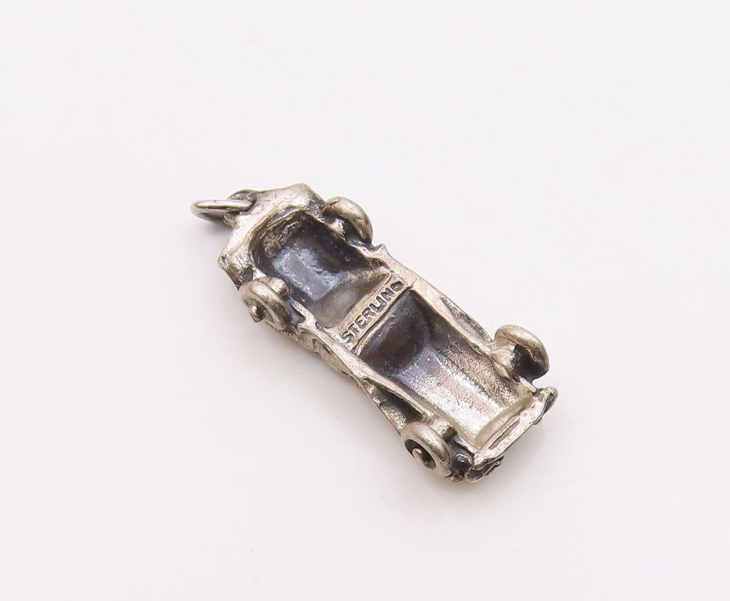 925 Sterling Silver  Vintage Old Fashion Two Seater Car Charm Pendant  PT20347