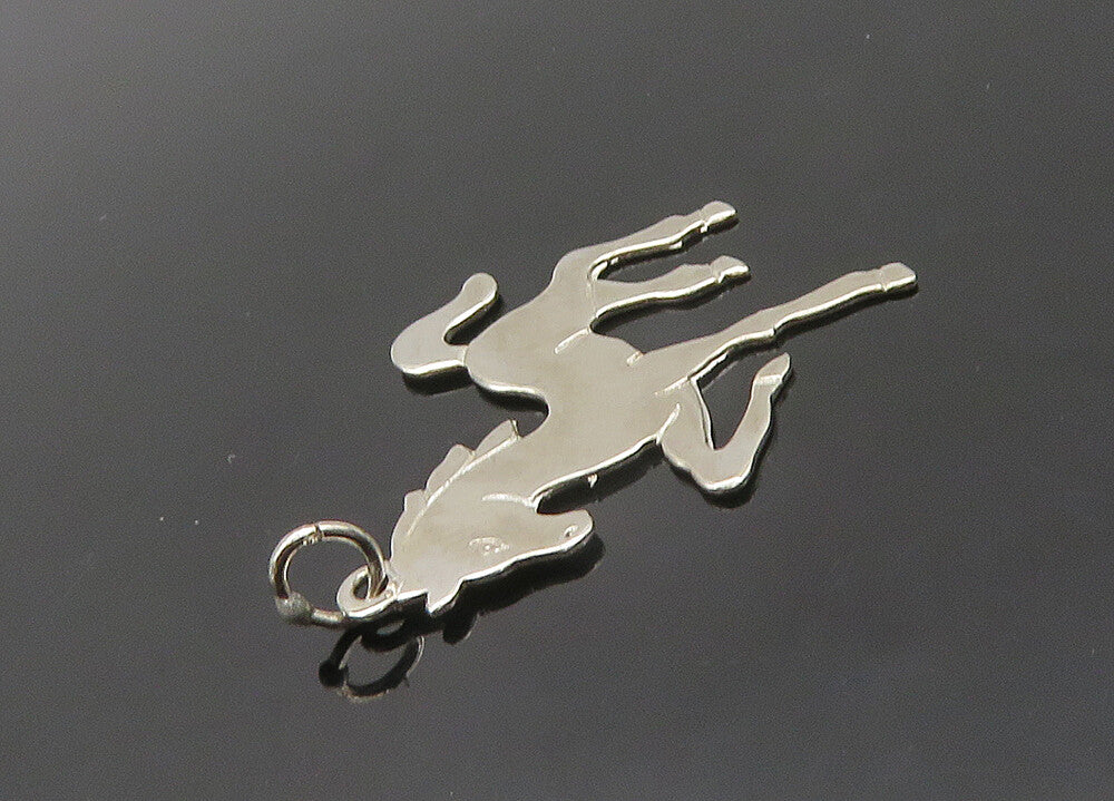 925 Sterling Silver  Vintage Petite Shiny Horse Silhouette Pendant  PT15964