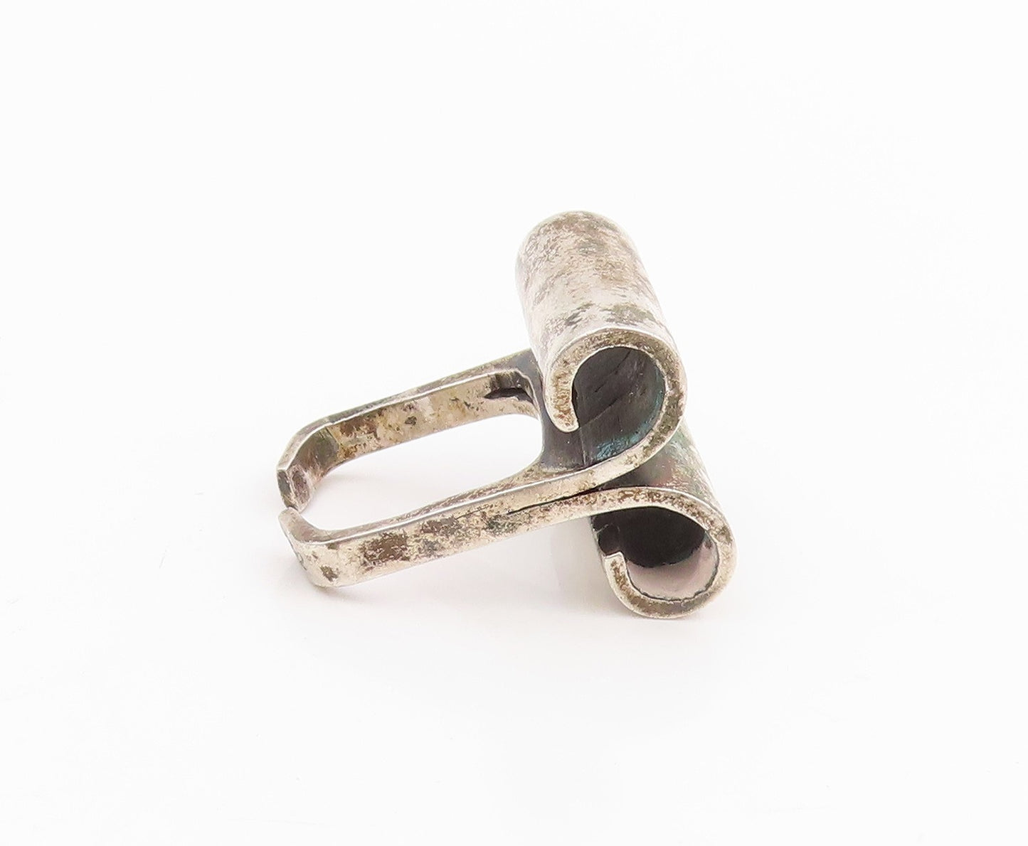 925 Sterling Silver Vintage Ring PUIG DORIA Curved Cylinders Band  Sz 5  RG33913