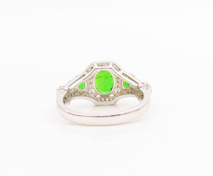 925 Sterling Silver Vintage Ring Sparkling CZ Halo Statement Band  Sz 6  RG33847