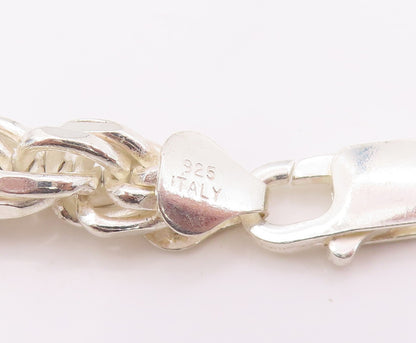 925 Sterling Silver Vintage Necklace Chunky Solid Twisted Rope Braid  NE4747