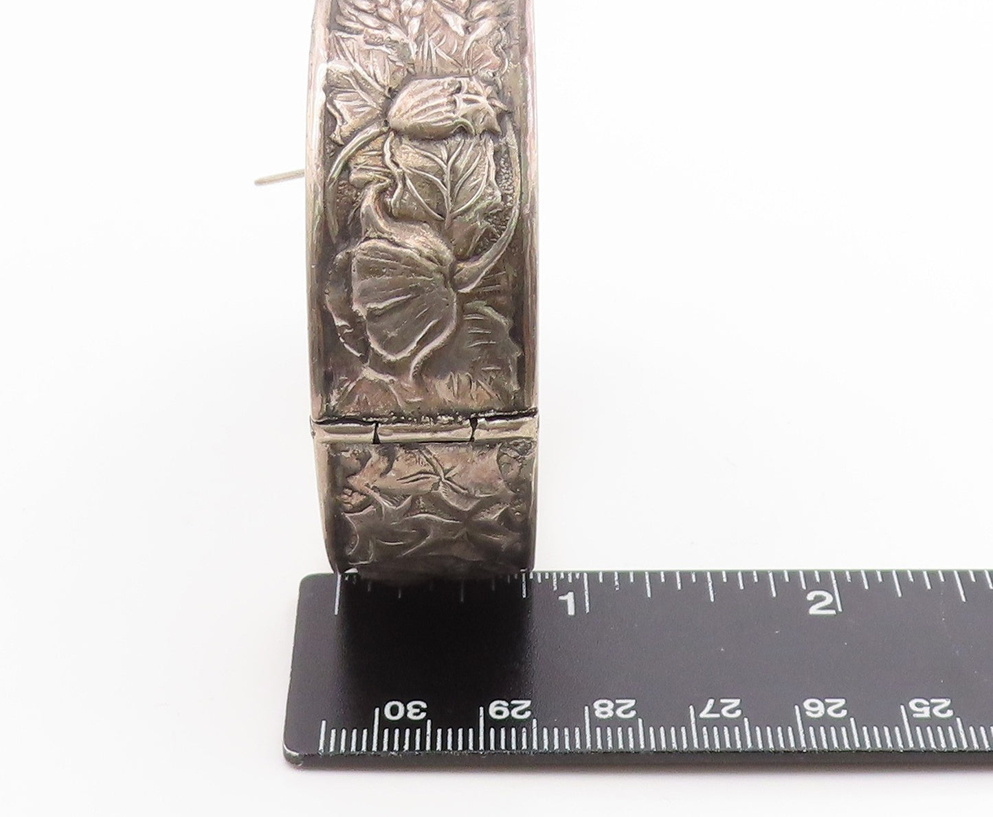 925 Sterling Silver Vintage Bracelet Antique Grape Vine & Wheat Motif  BT12031