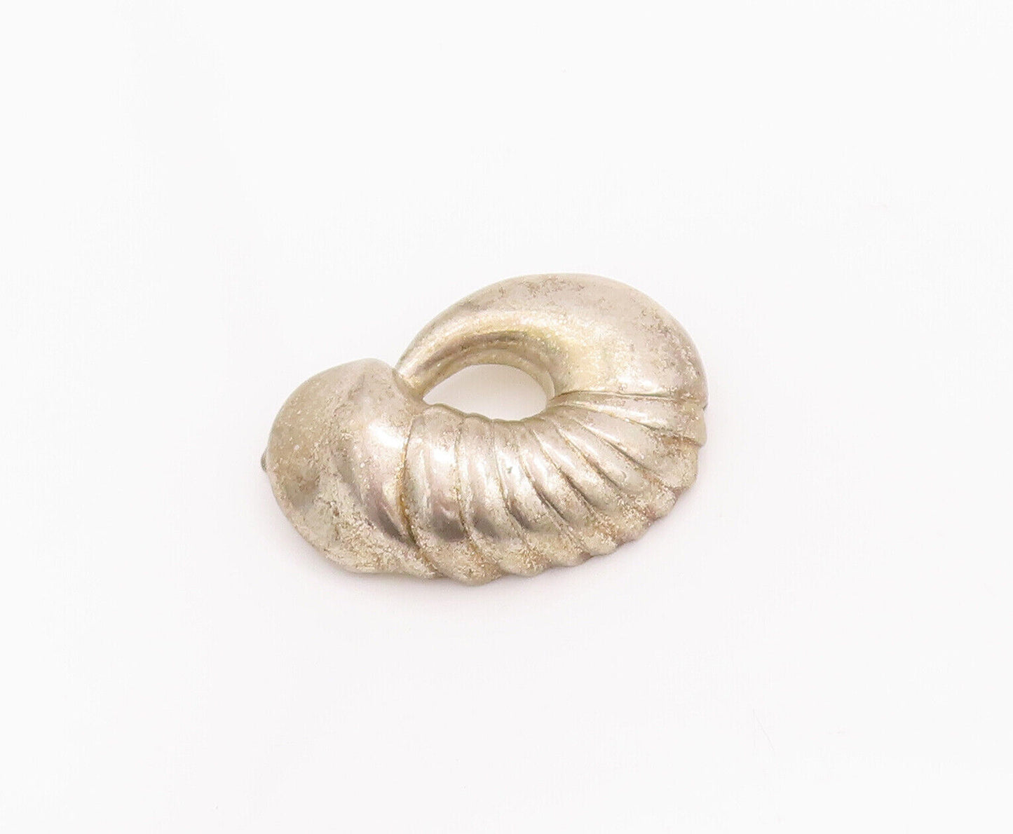 925 Sterling Silver Vintage Brooch Pin BETH MOSKOWITZ Domed Carved Shell BP10798