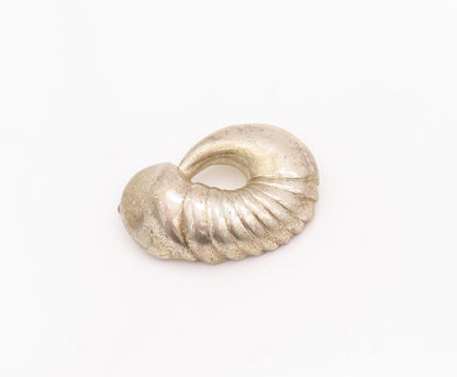 925 Sterling Silver Vintage Brooch Pin BETH MOSKOWITZ Domed Carved Shell BP10798