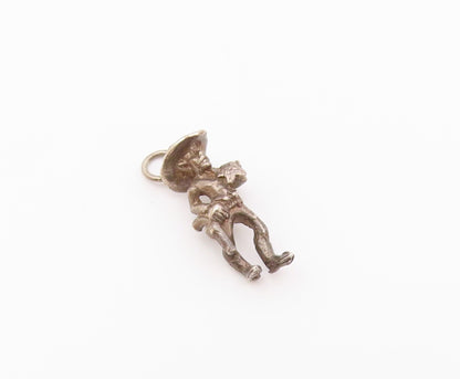 925 Sterling Silver  Vintage Petite Dark Tone Cowboy Person Pendant  PT18544