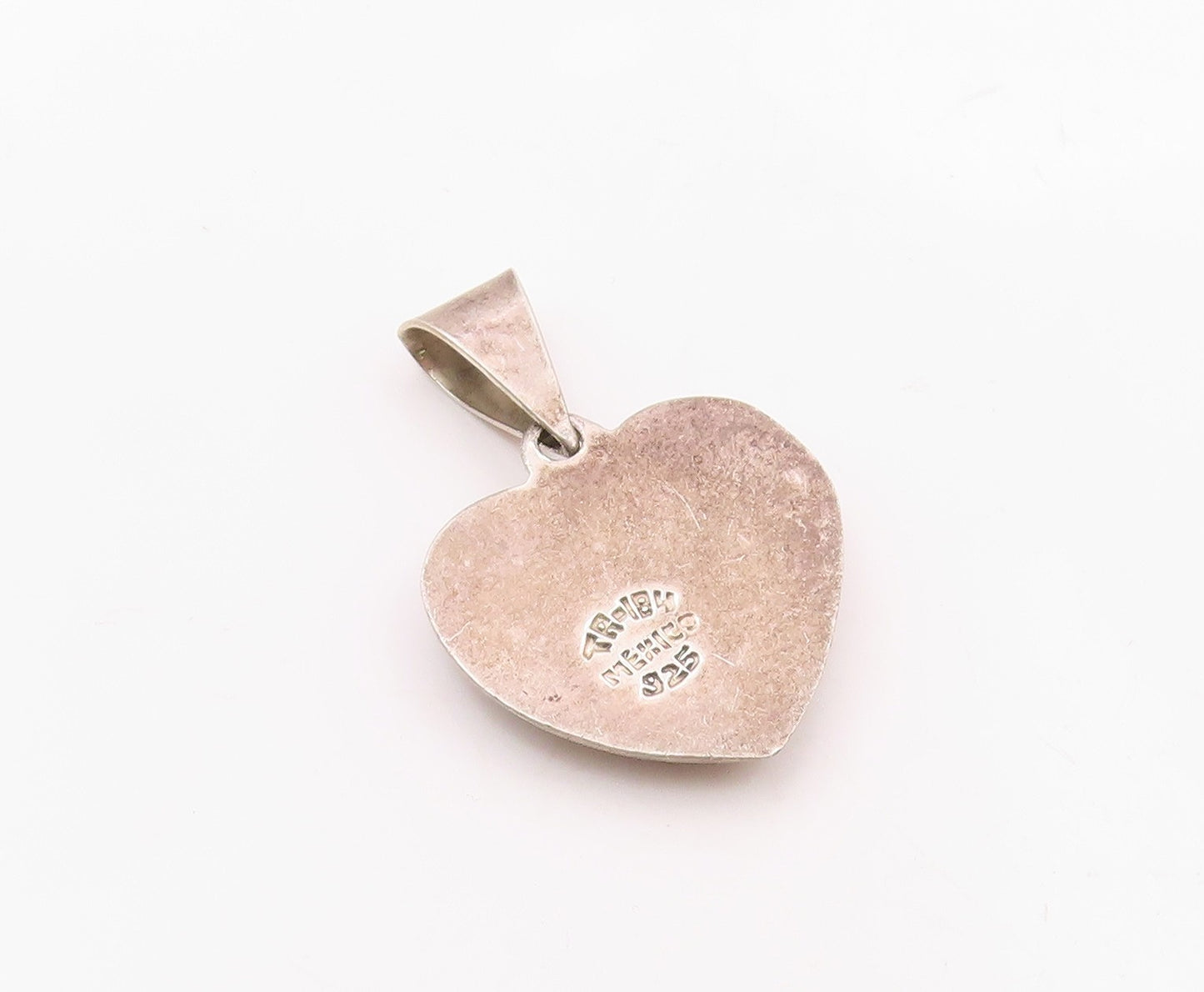 MEXICO 925 Sterling Silver  Vintage Hollow Love Heart Lock Pendant  PT20337