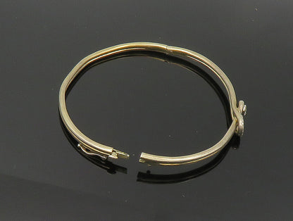 925 Sterling Silver  Vintage Cubic Zirconia Accent Thin Bangle Bracelet BT1338