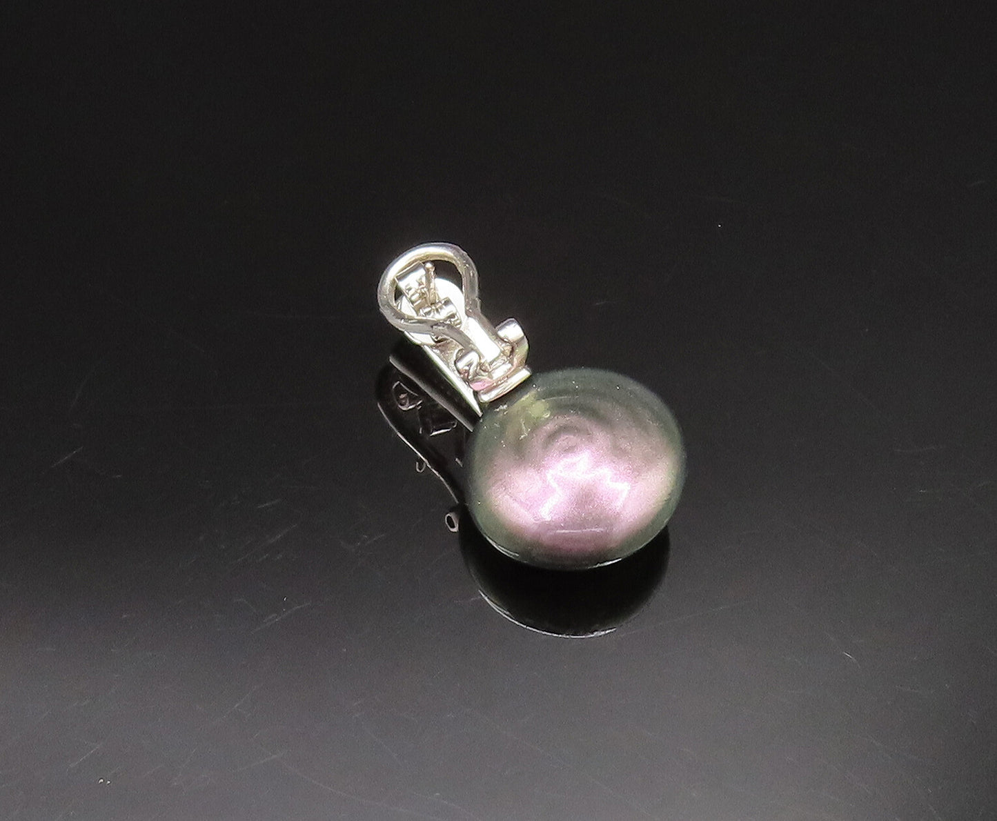 925 Sterling Silver  Vintage Cubic Zirconia Bar & Bead Earrings  EG11923