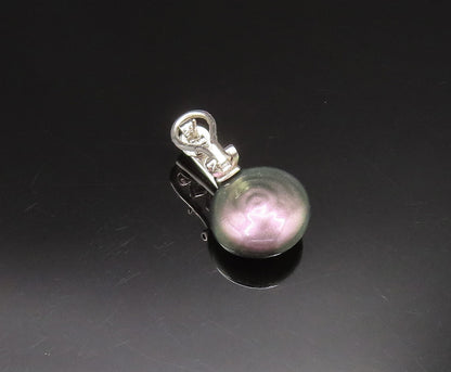 925 Sterling Silver  Vintage Cubic Zirconia Bar & Bead Earrings  EG11923