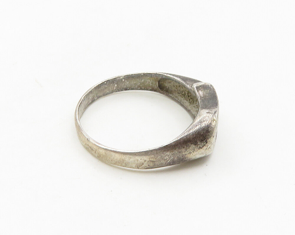 925 Sterling Silver  Vintage Dark Tone Swirl Dome Band Ring Sz 8  RG18784