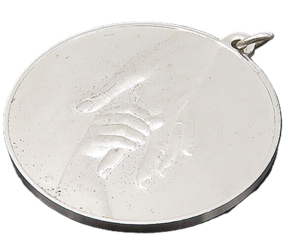925 Sterling Silver  Vintage Shiny Mother's Day 1971 Medallion Pendant PT15252