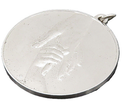 925 Sterling Silver  Vintage Shiny Mother's Day 1971 Medallion Pendant PT15252