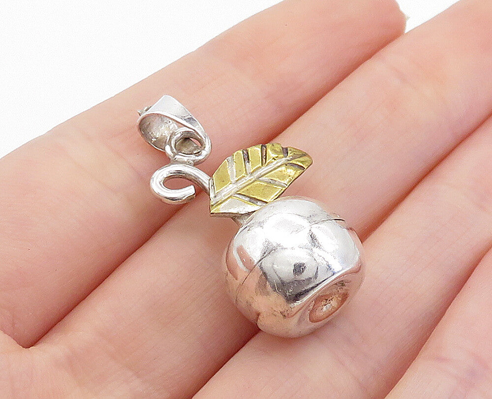 MEXICO 925 Sterling Silver  Vintage Two Tone Cherry Motif Pendant  PT5360