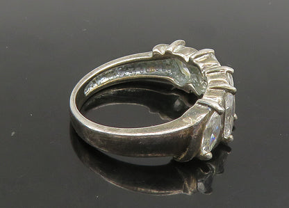 925 Sterling Silver  Vintage Cubic Zirconia 5 Stone Band Ring Sz 6  RG23505