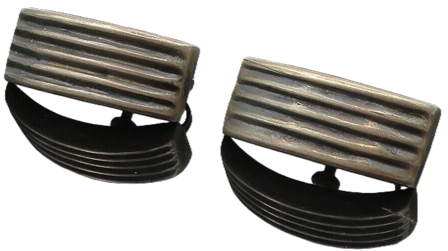 MEXICO 925 Sterling Silver  Vintage Antique Dark Tone Drop Earrings  EG4779