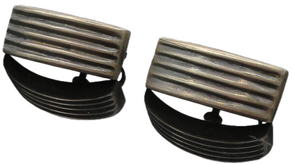 MEXICO 925 Sterling Silver  Vintage Antique Dark Tone Drop Earrings  EG4779