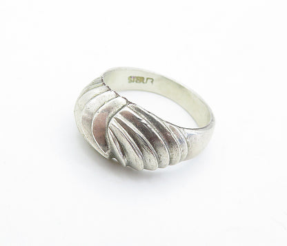 925 Sterling Silver  Vintage Fluted Dome Design Round Band Ring Sz 6  RG4757