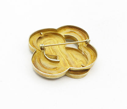925 Sterling Silver  Vintage Shiny Modernist Designed Brooch Pin  BP3423