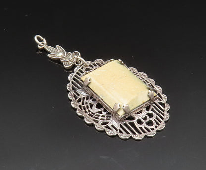 925 Sterling Silver  Vintage Unique Infinite Floral Web Pendant  PT20721