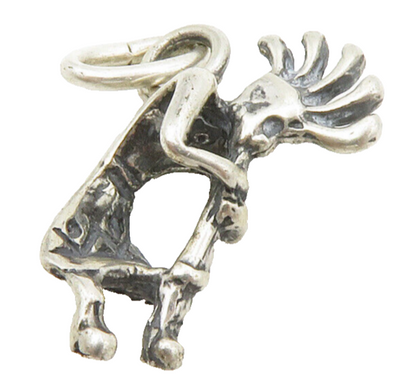 NAVAJO 925 Sterling Silver  Vintage Petite Kokopelli Dancer Pendant  PT10897