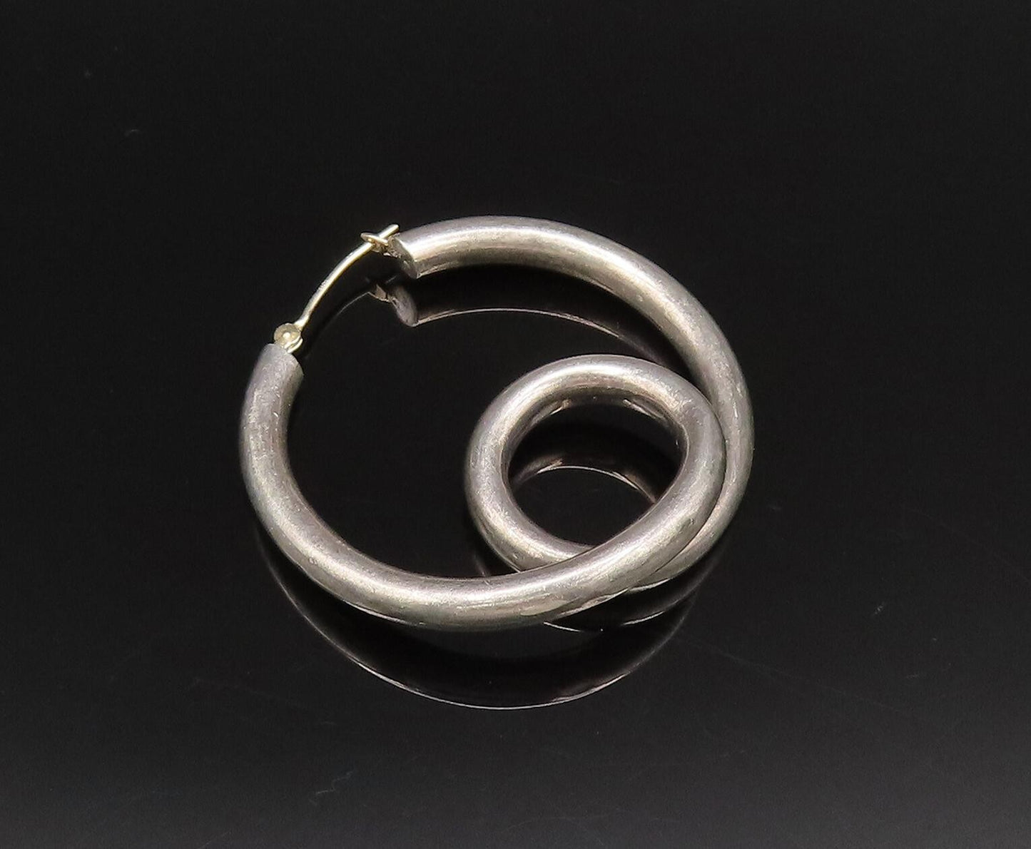 14K GOLD & 925 Silver  Vintage Two Tone Hoop Drop Singles Lot Earrings EG12050