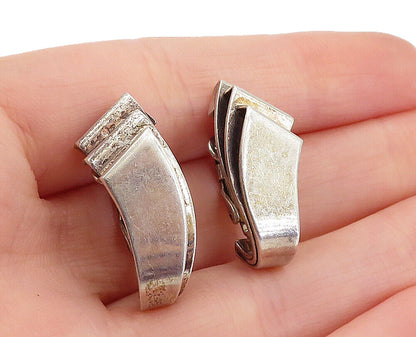 NAPIER 925 Sterling Silver  Vintage Ribbon Design Non Pierce Earrings  EG2898