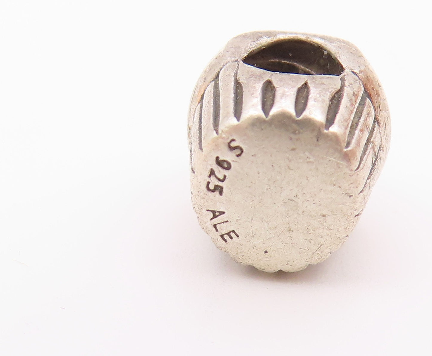 PANDORA 925 Silver & 14K Gold  Vintage Cupcake Motif Slide Pendant  PT18149