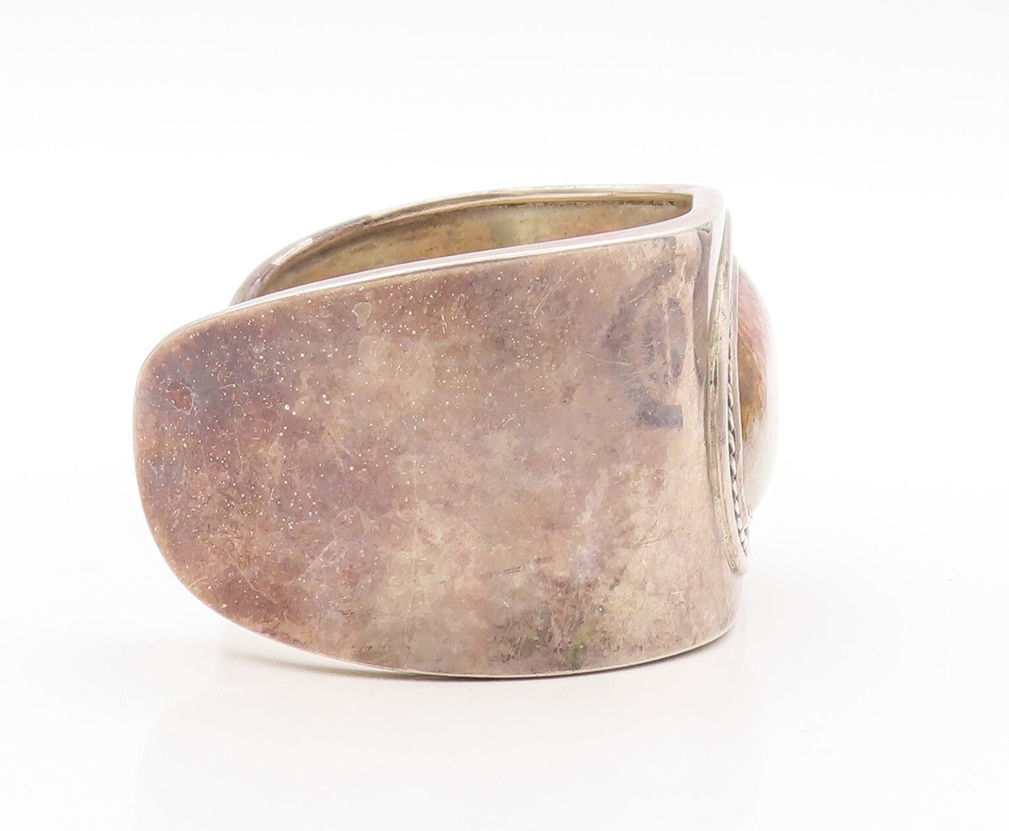 925 Sterling Silver Vintage Bracelet MEXICO Designer Solid Gemstone Cuff BT10912