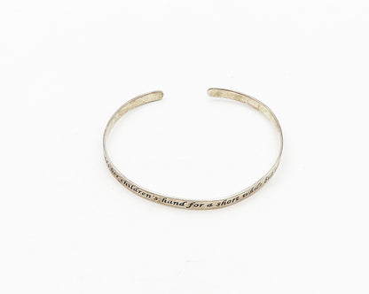 925 LA Sterling Silver  Vintage Mother's Love Quote Cuff Bracelet  BT7712