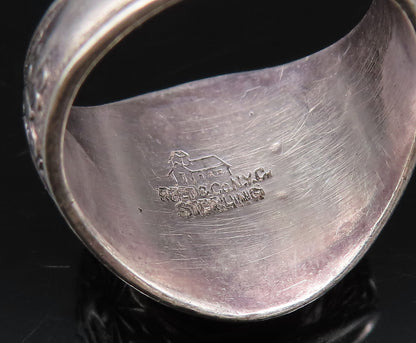 REED & CO. 925 Silver  Vintage Antique Enamel Class Signet Ring Sz 6.5 RG26059