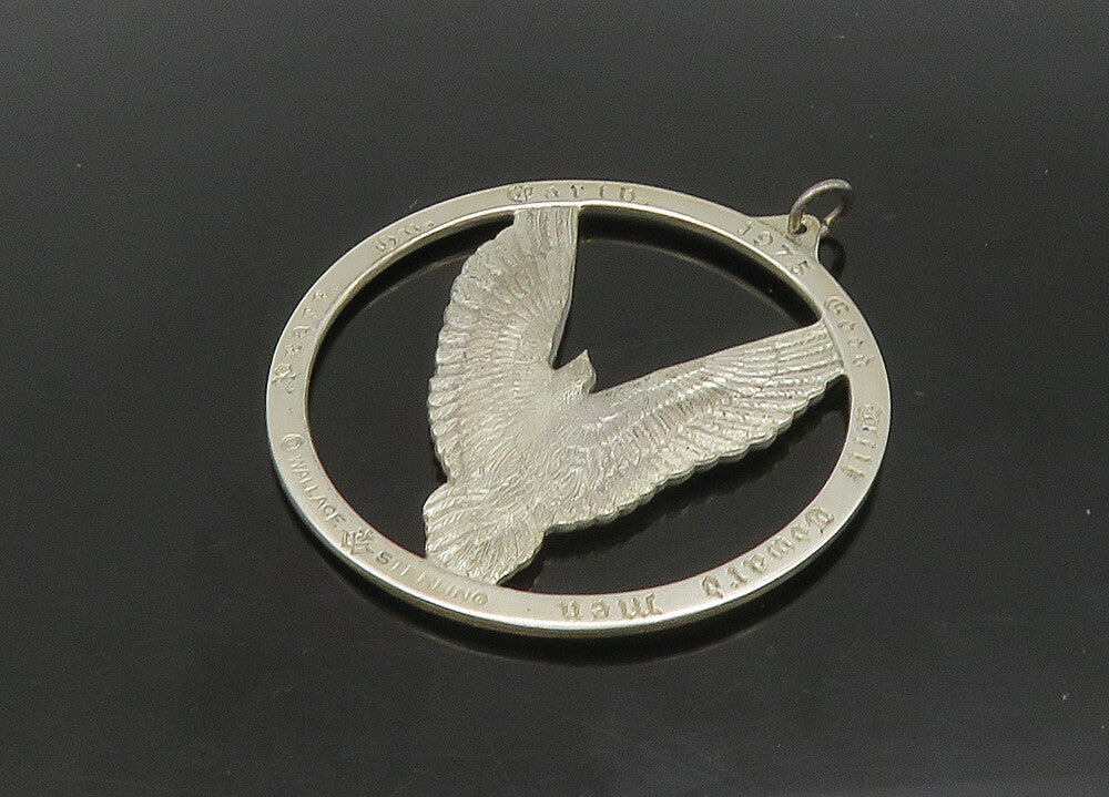 WALLACE 925 Silver  Vintage Peace On Earth Good Will Dove Pendant  PT18860