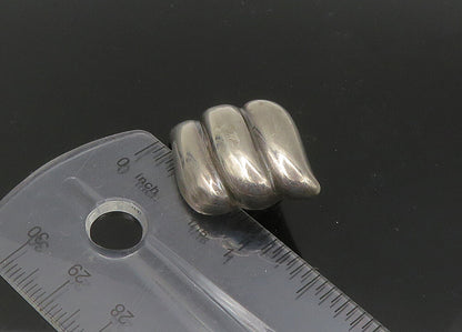 BAYANIHAN 925 Silver & 14K GOLD  Vintage Shiny Fluted Drop Earrings  EG11160