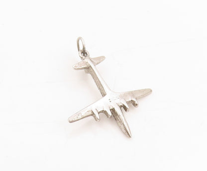 925 Sterling Silver Vintage Pendant Miniature Aviation Airplane Charm  PT25419