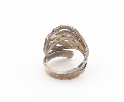 925 Sterling Silver Vintage Ring Cobra Head Cutout Bypass Design  Sz 7  RG33430