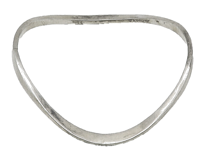 MEXICO 925 Sterling Silver  Vintage Smooth Curved Bangle Bracelet  BT6235