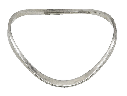 MEXICO 925 Sterling Silver  Vintage Smooth Curved Bangle Bracelet  BT6235