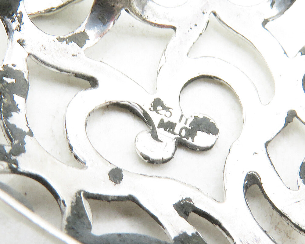 925 Sterling Silver  Shiny Polished Cutout Love Heart Dome Pendant  PT7380