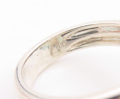 925 Sterling Silver Vintage Ring Large Mystic Topaz & CZ Band  Sz 7  RG34129
