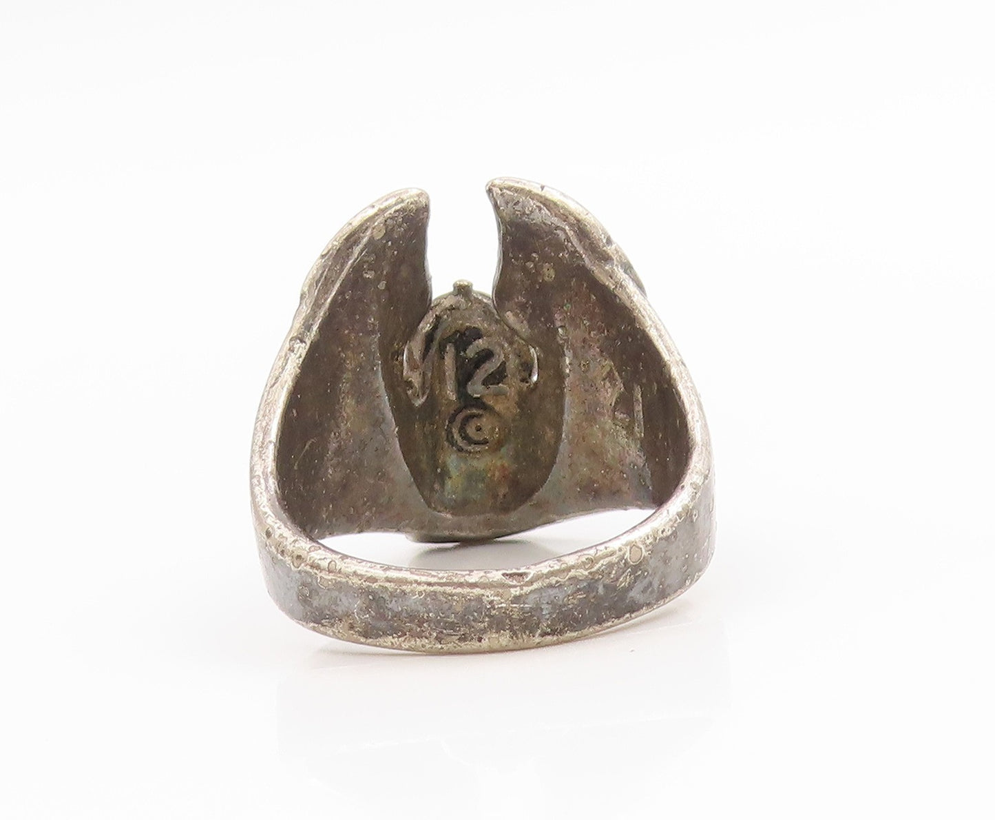925 Sterling Silver Vintage Ring Etched Viking Warrior Thor Band  Sz 12  RG34574