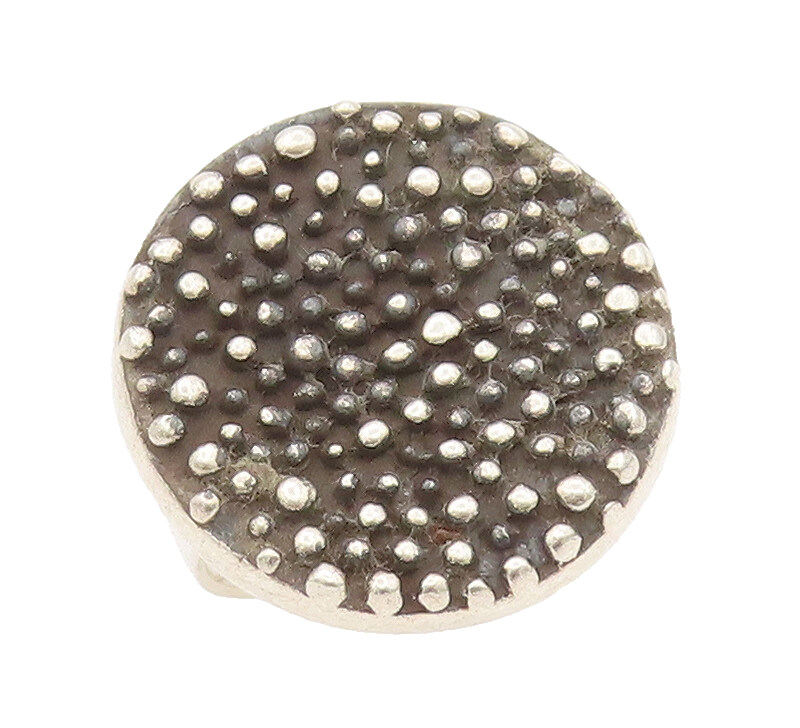 925 Sterling Silver Vintage Ring Minimalist Solid Round Beaded  Sz 6  RG27943