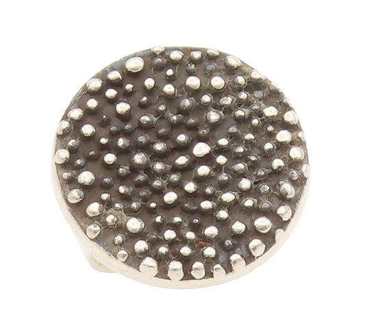 925 Sterling Silver Vintage Ring Minimalist Solid Round Beaded  Sz 6  RG27943