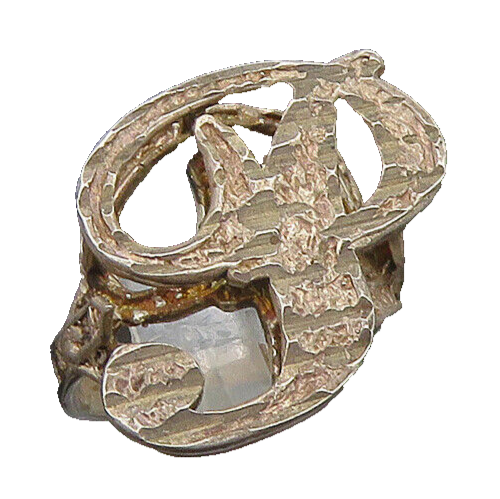 925 Sterling Silver  Vintage Dark Tone P Initial Band Ring Sz 7  RG22786