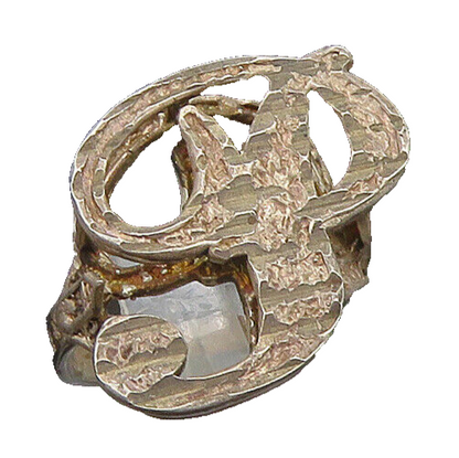 925 Sterling Silver  Vintage Dark Tone P Initial Band Ring Sz 7  RG22786